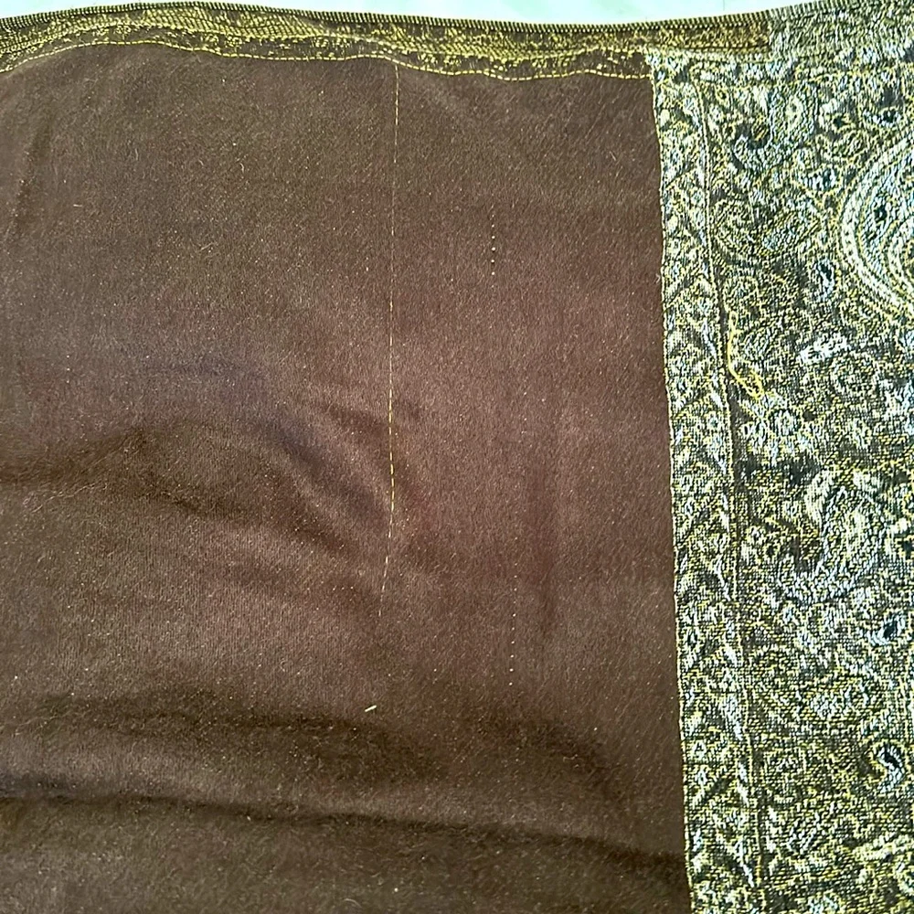 Olive and silver pashmina